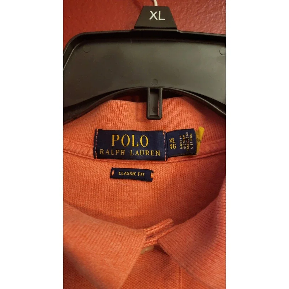 Polo Ralph Lauren Blue Pony Polo Shirt Adult XL Classic Fit Pink Mens
